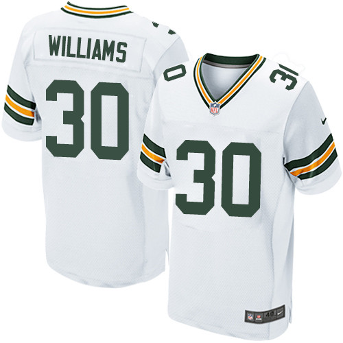 Nike Packers #30 Jamaal Williams White Men's Stitched NFL Elite Jersey